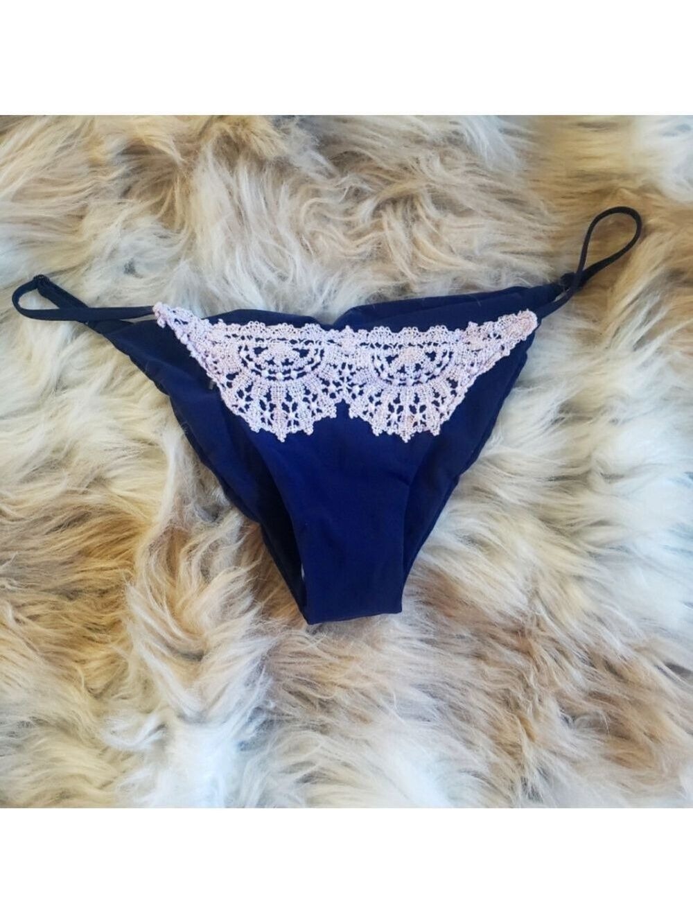 Blue Life Navy Lace Bikini Bottom